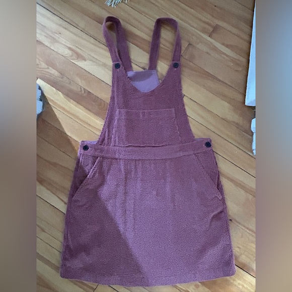Frank & Oak Pink Corduroy Pinafore Dress - Picture 1 of 4